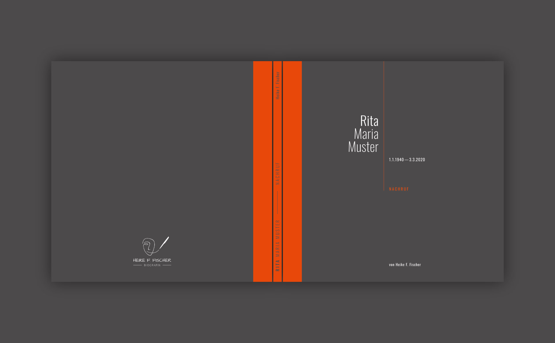 Buch Template - Heike F. Fischer. Layout-Beispiel 1, Umschlagseiten