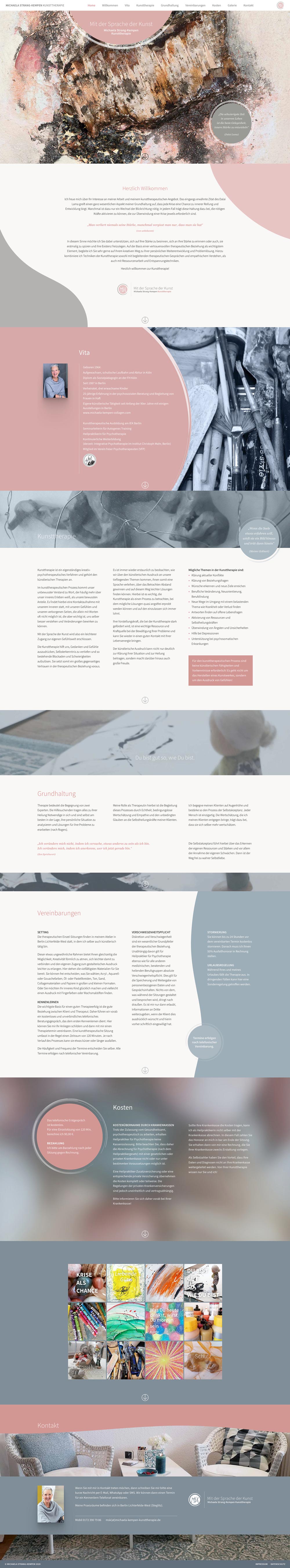 Webseite Michaela Strang-Kempen Kunsttherapie