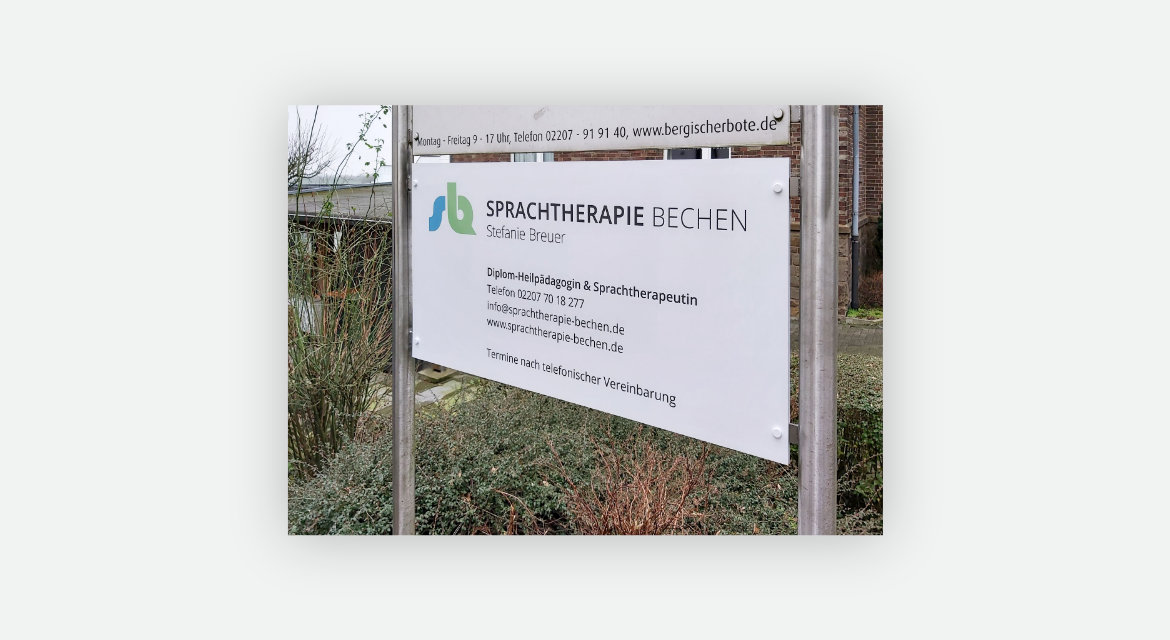 Beschilderung 2 Praxis Sprachtherapie Bechen